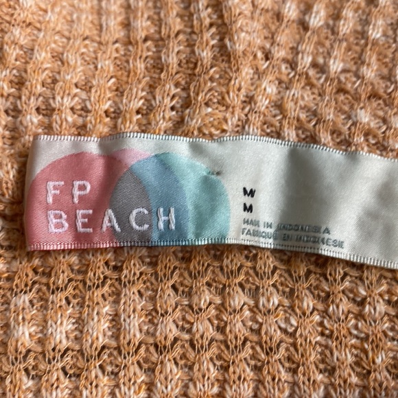 Free People Beach Erica Hoodie Pullover Top Waffle Knit Size medium - Picture 5 of 5